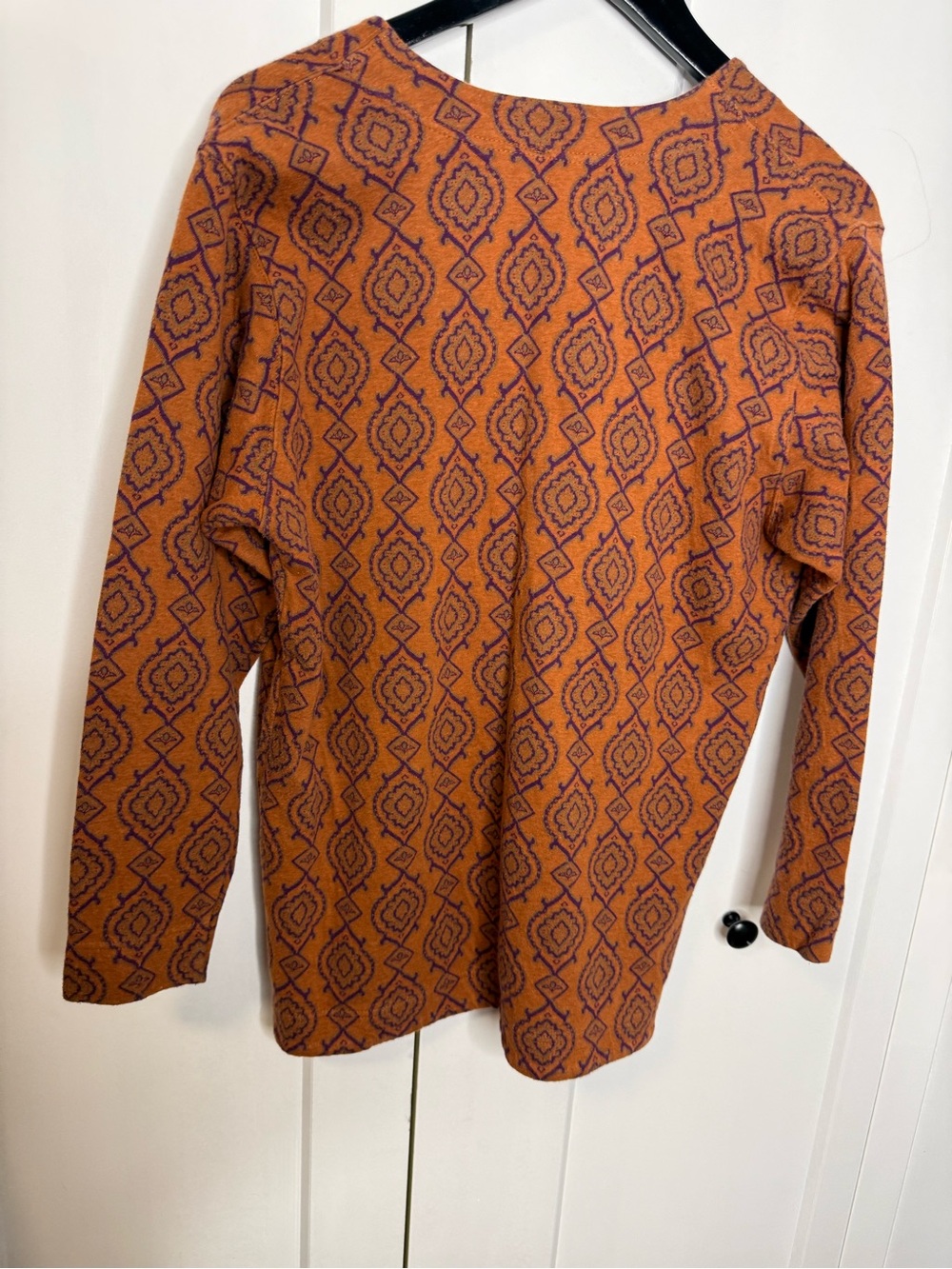 Jeanne Pierre Rust Patterned Open Cardigan Sweater - Picture 5 of 5